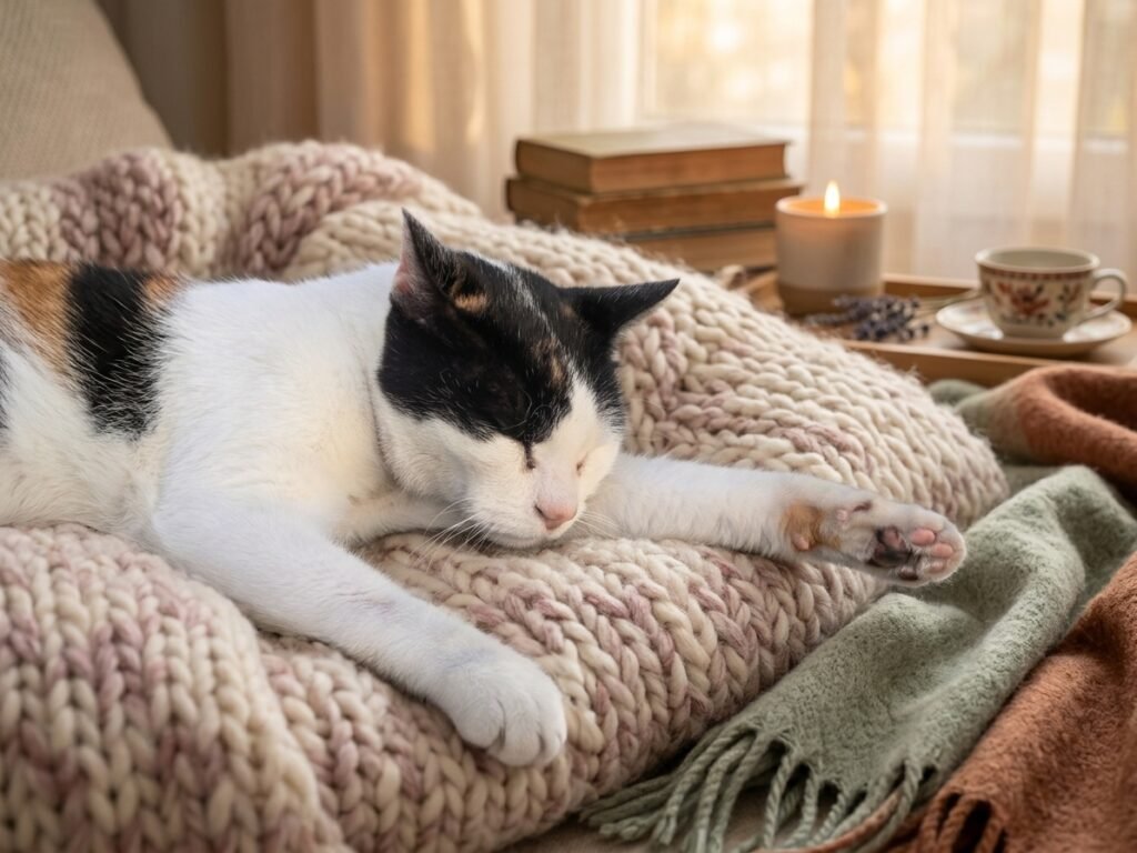 Chat coussin (2) image illustrant une page du site maryse-naturo.fr sur la naturopathie animale